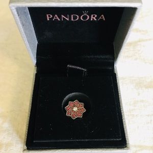 Shimmering Gift Charm, Red and Clear CZ